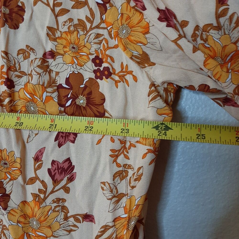 NEW Rusttydustty Dress Orange Women Size Plus 1XL Bohemia Crush Floral - Picture 4 of 11